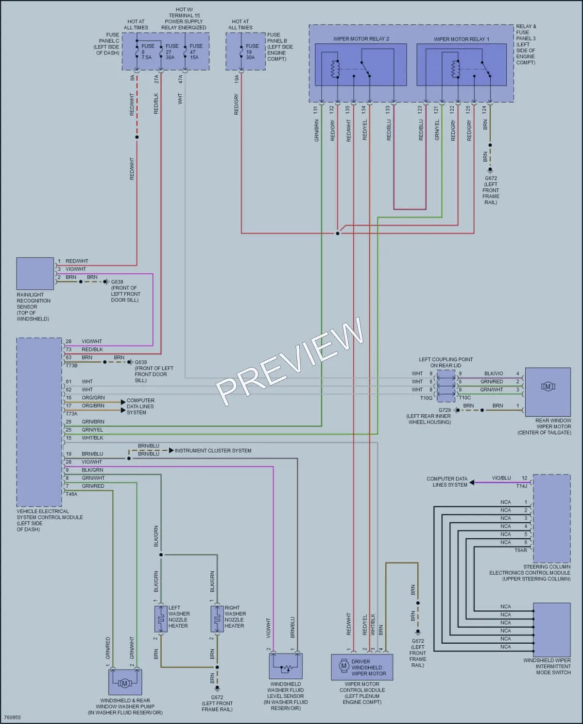 2021 Volkswagen AtlasCrossSport Wiper Washer wiring diagram preview
