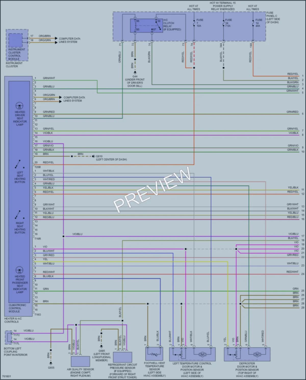 2021 Volkswagen Golf Air Conditioning wiring diagram preview