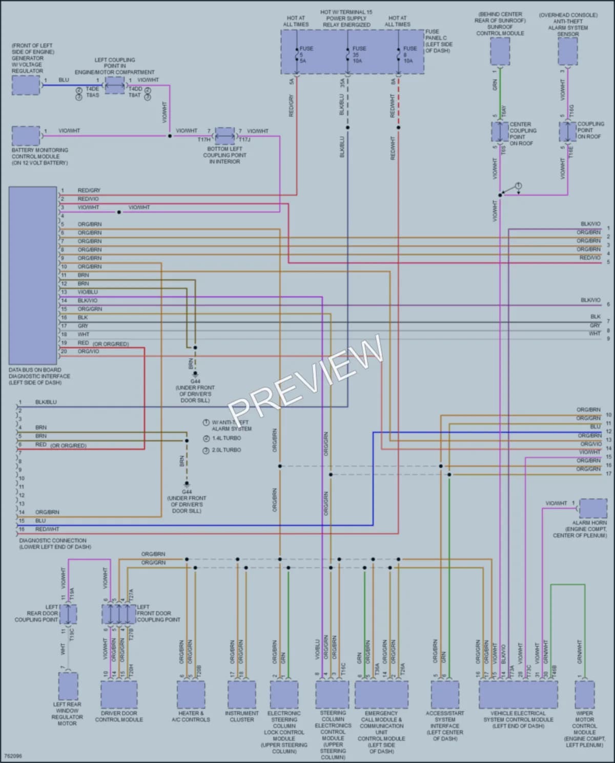 2021 Volkswagen Golf Computer Data Lines wiring diagram preview