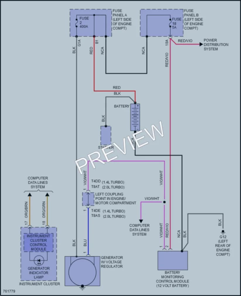 2021 Volkswagen Golf Starting Charging wiring diagram preview