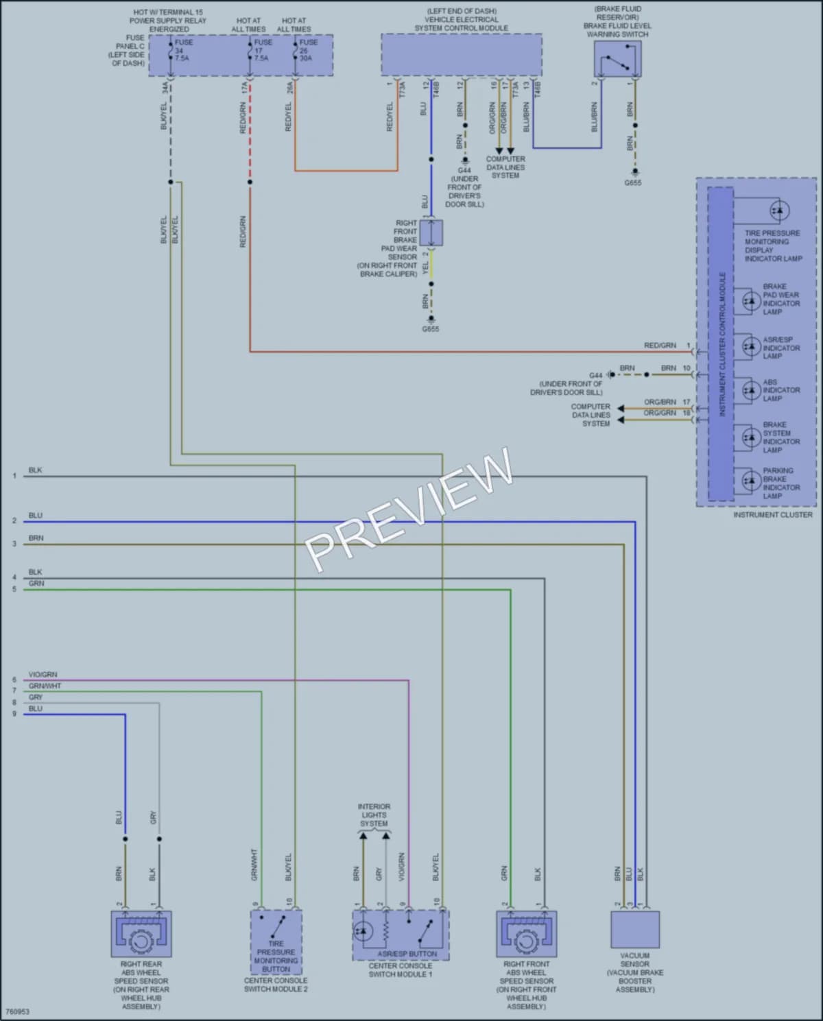2021 Volkswagen GolfGTI Anti Lock Brakes wiring diagram preview