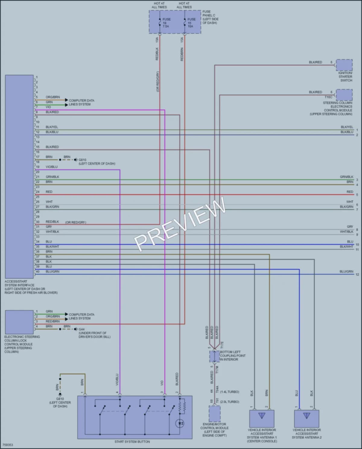 2021 Volkswagen GolfGTI Anti Theft wiring diagram preview