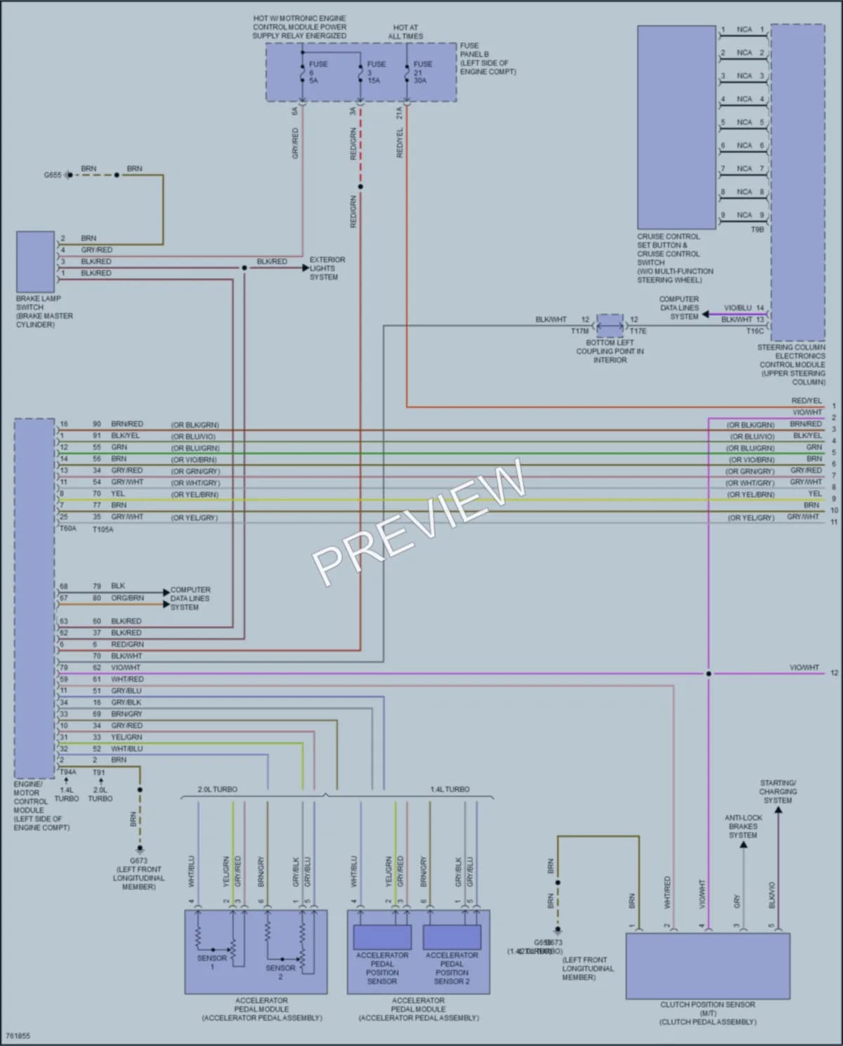 2021 Volkswagen GolfGTI Cruise Control wiring diagram preview