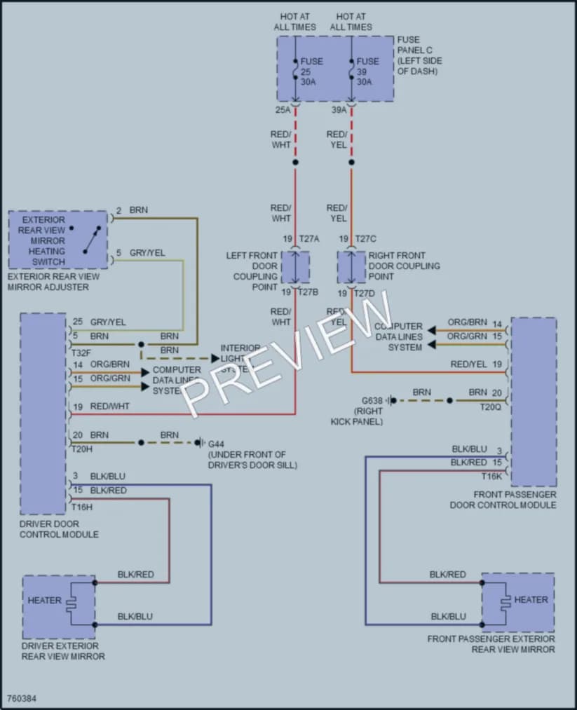 2021 Volkswagen GolfGTI Defoggers wiring diagram preview