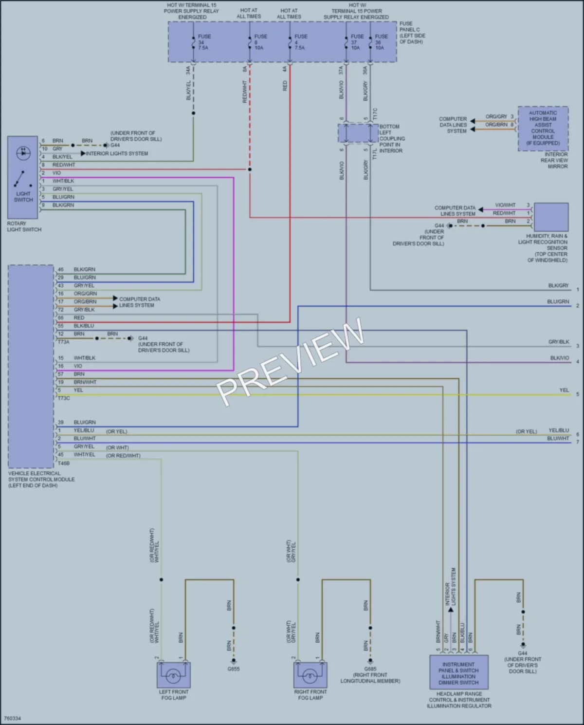 2021 Volkswagen GolfGTI Headlights wiring diagram preview