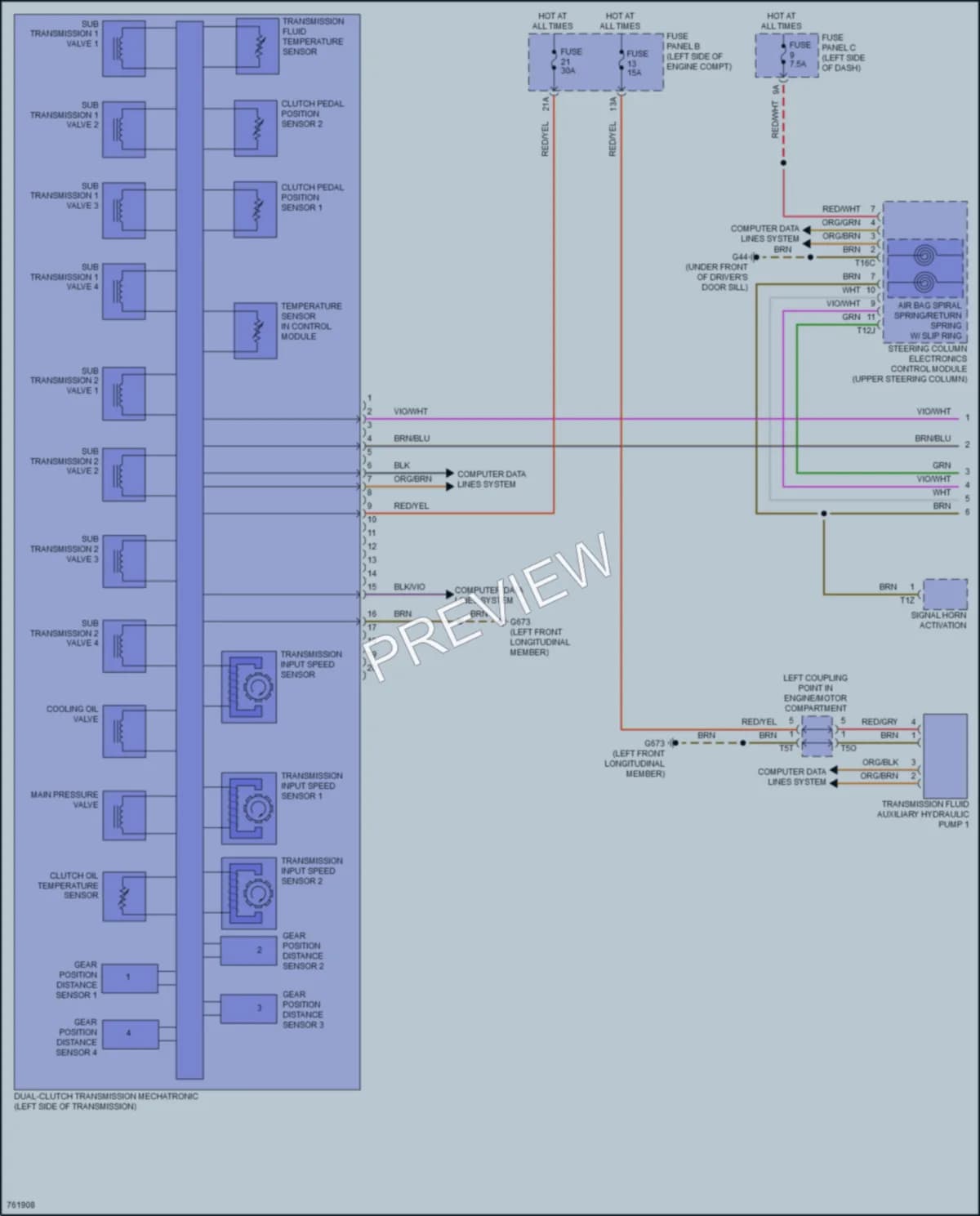2021 Volkswagen GolfGTI Transmission wiring diagram preview