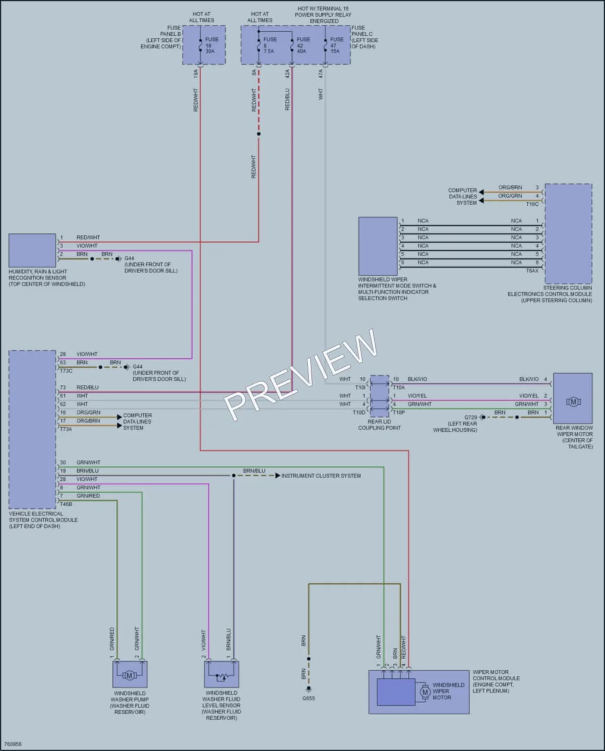 2021 Volkswagen GolfGTI Wiper Washer wiring diagram preview