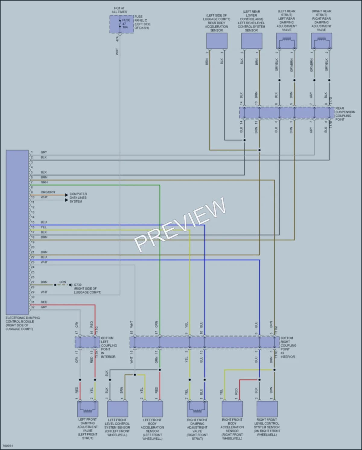 2021 Volkswagen ID4 Electronic Suspension wiring diagram preview