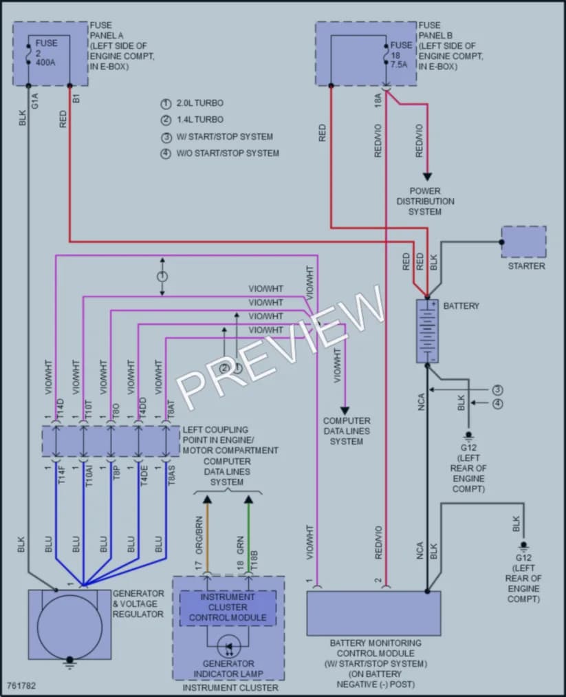 2021 Volkswagen Jetta Starting Charging wiring diagram preview