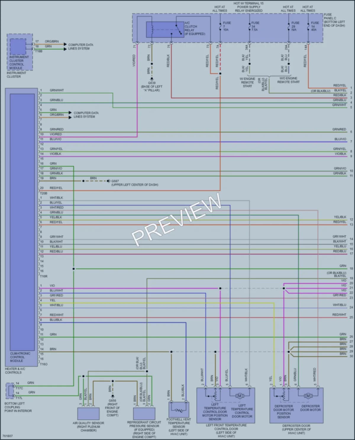 2021 Volkswagen JettaGLI Air Conditioning wiring diagram preview