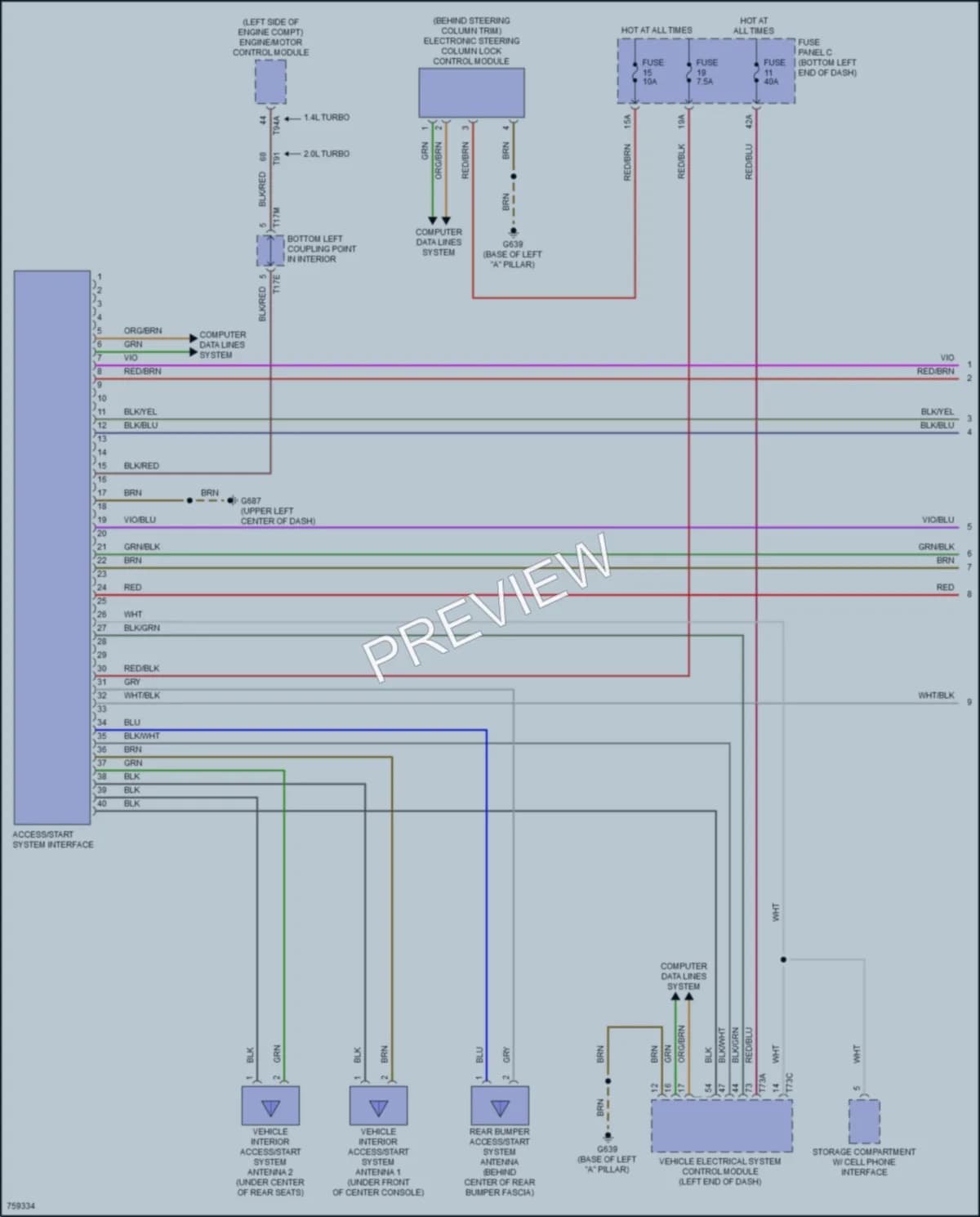 2021 Volkswagen JettaGLI Anti Theft wiring diagram preview