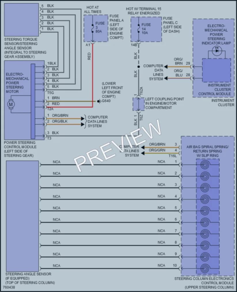 2021 Volkswagen Passat Electronic Power Steering wiring diagram preview