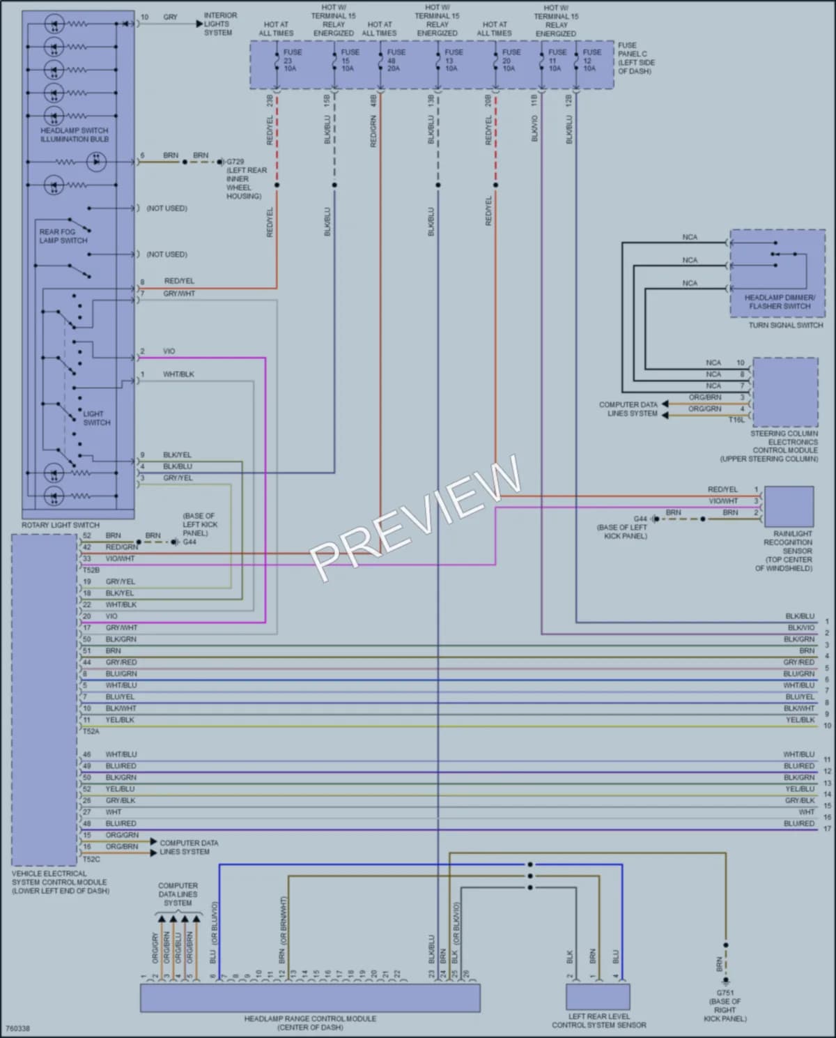 2021 Volkswagen Passat Headlights wiring diagram preview