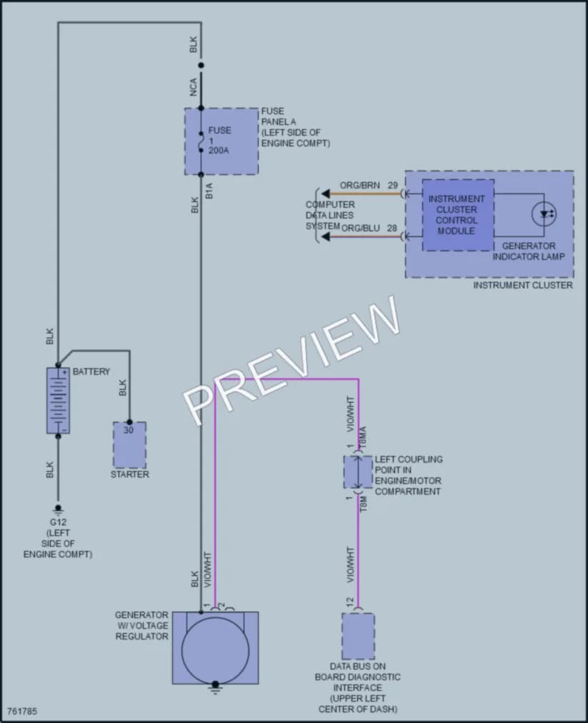 2021 Volkswagen Passat Starting Charging wiring diagram preview