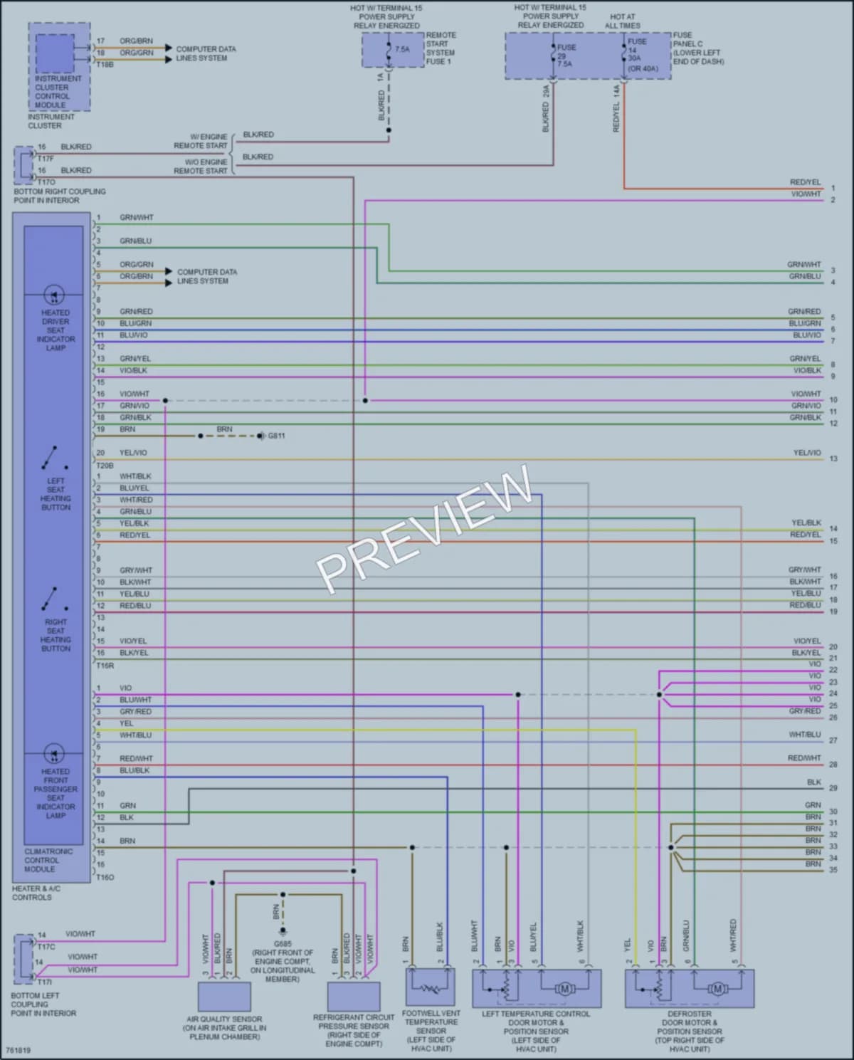 2021 Volkswagen Tiguan Air Conditioning wiring diagram preview