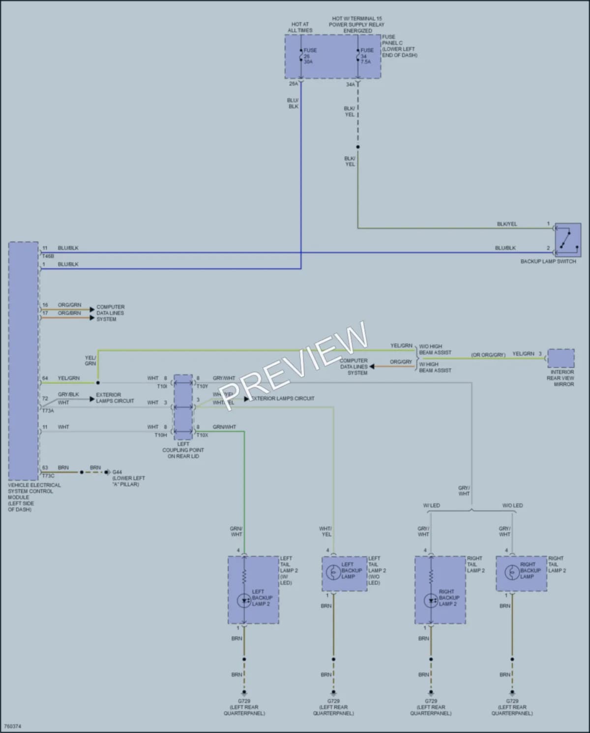 2021 Volkswagen Tiguan Exterior Lights wiring diagram preview