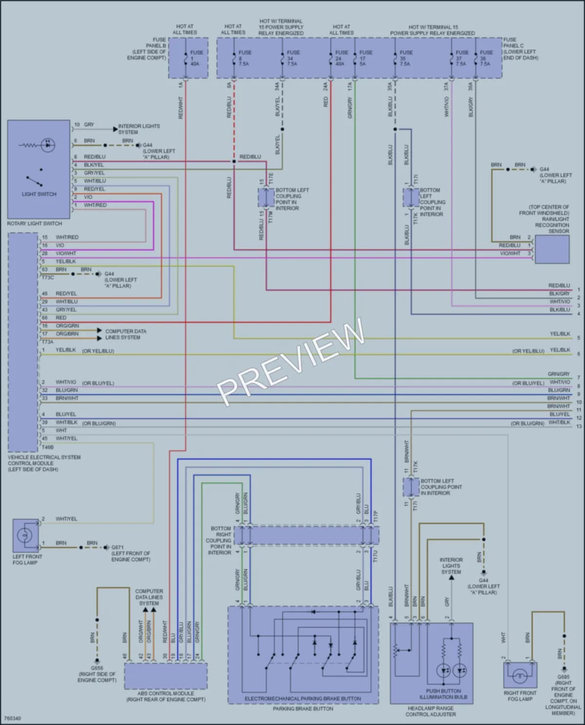 2021 Volkswagen Tiguan Headlights wiring diagram preview