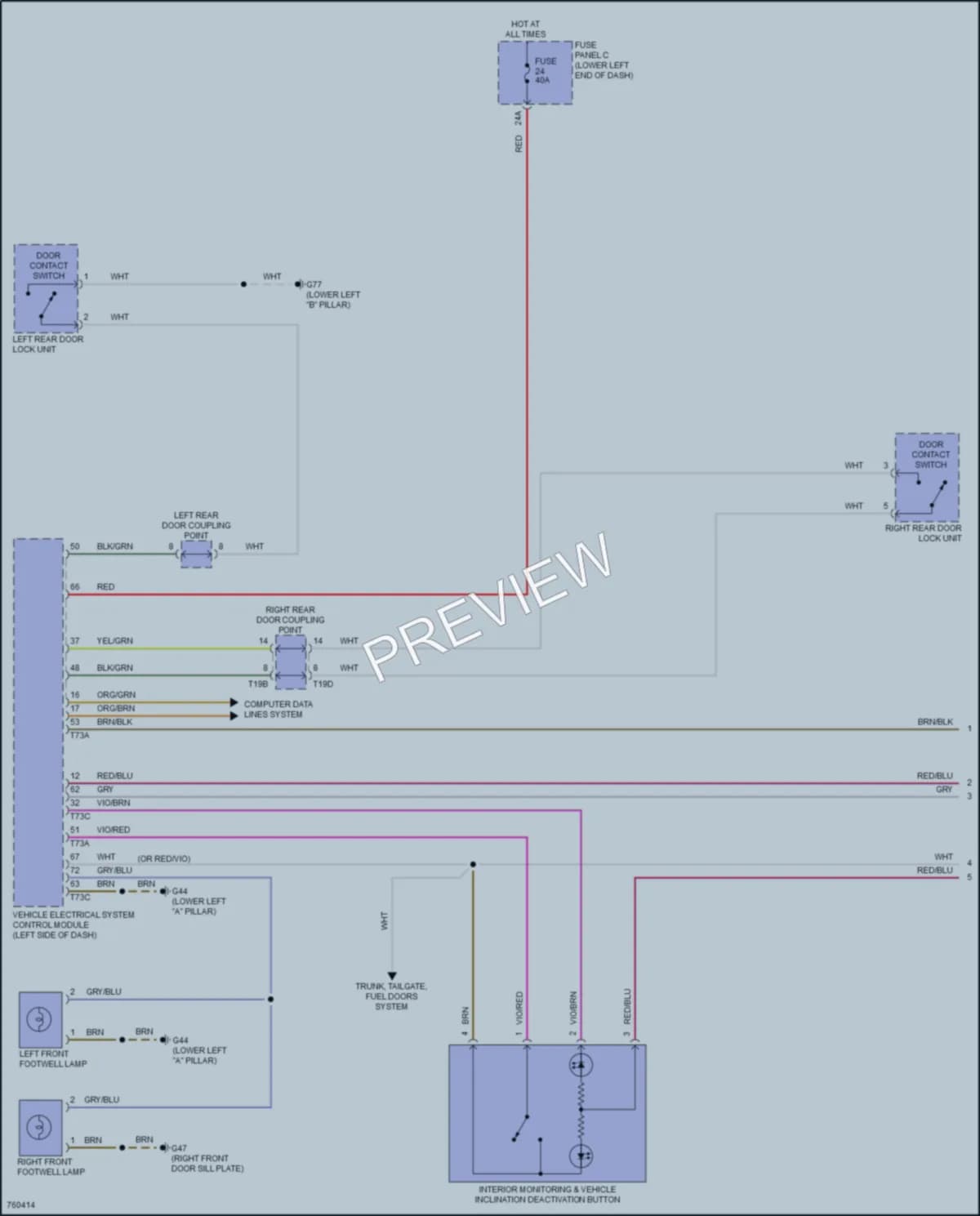 2021 Volkswagen Tiguan Interior Lights wiring diagram preview