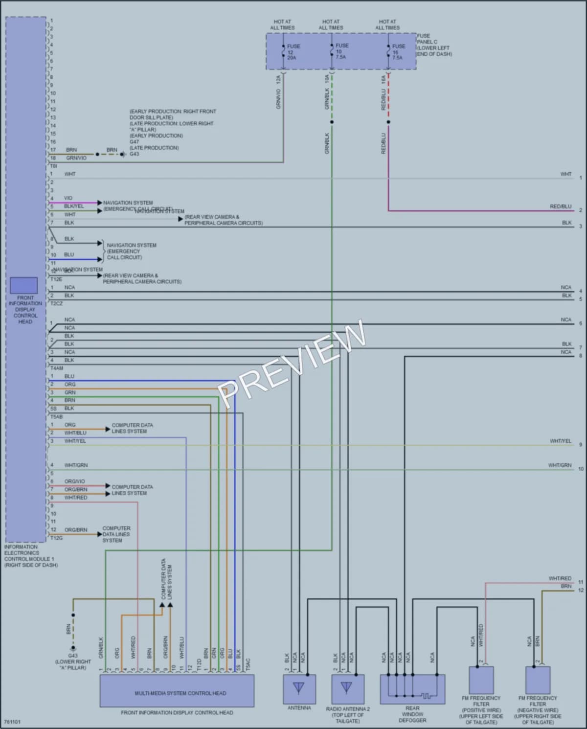 2021 Volkswagen Tiguan Radio wiring diagram preview