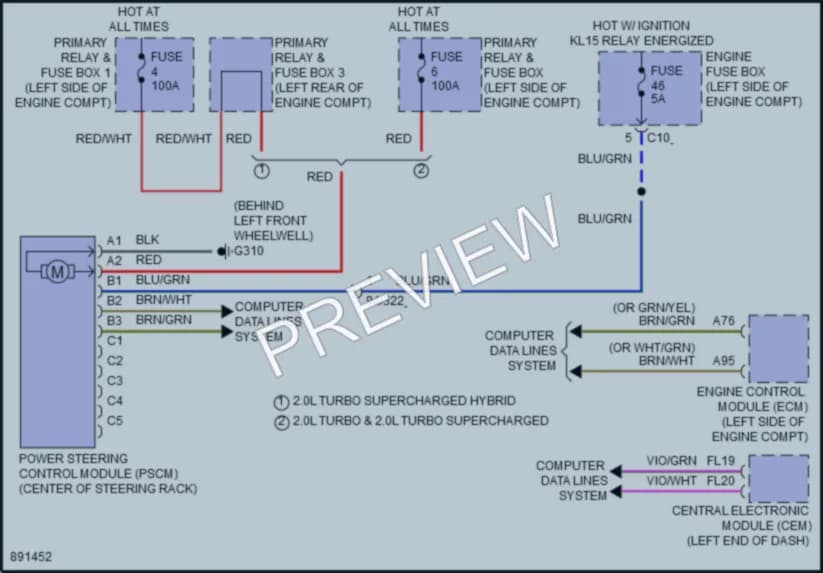 2021 Volvo S60 Electronic Power Steering wiring diagram preview