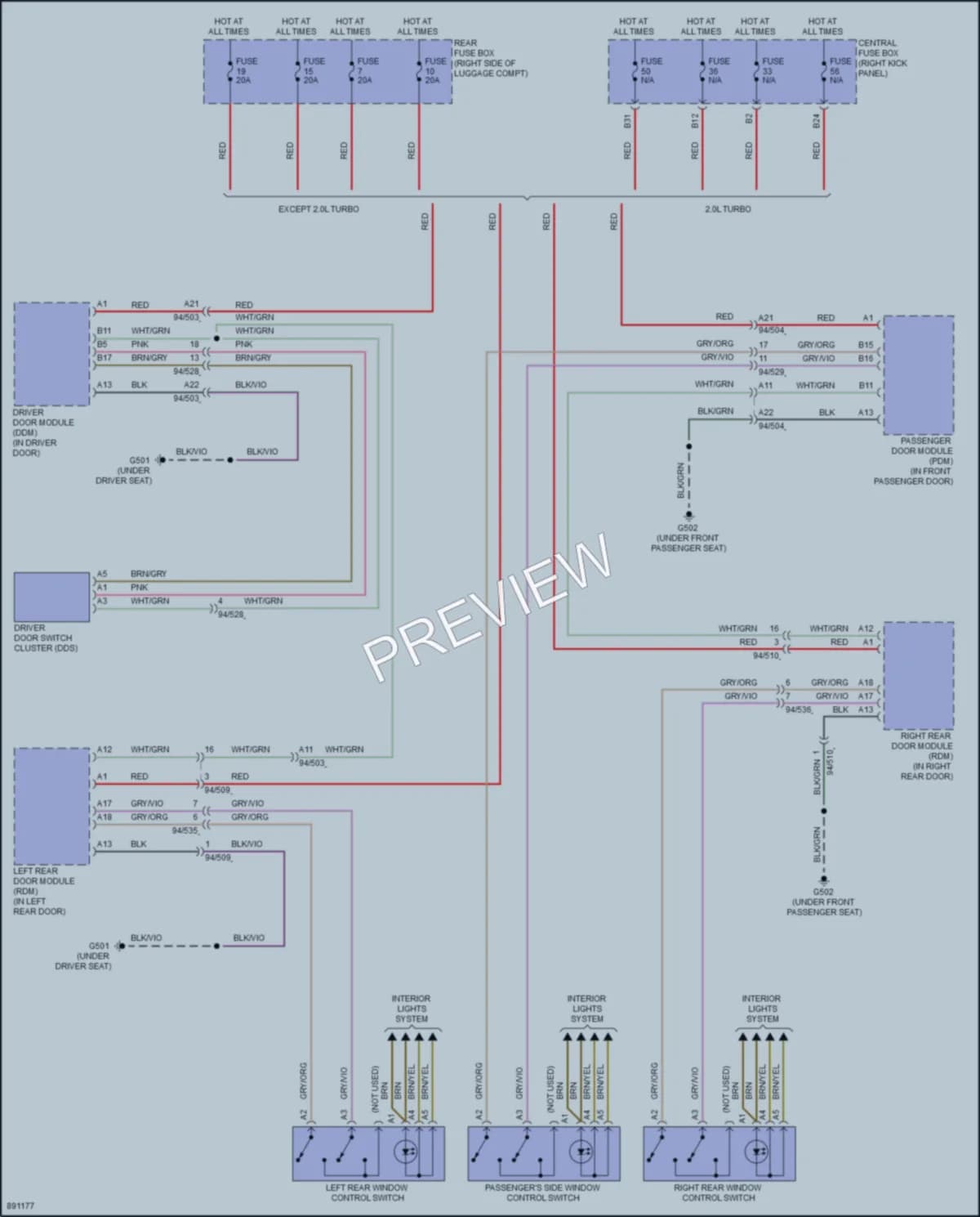2021 Volvo S60 Power Windows wiring diagram preview