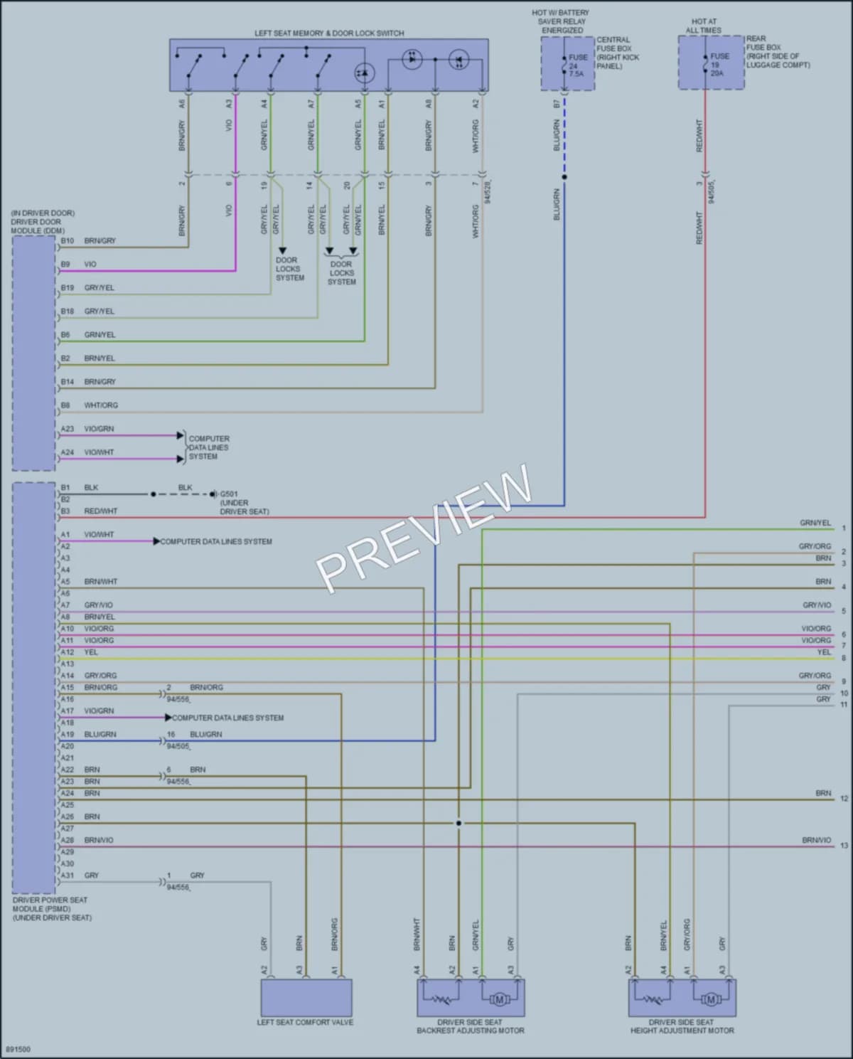 2021 Volvo S60PlugIn Memory Systems wiring diagram preview