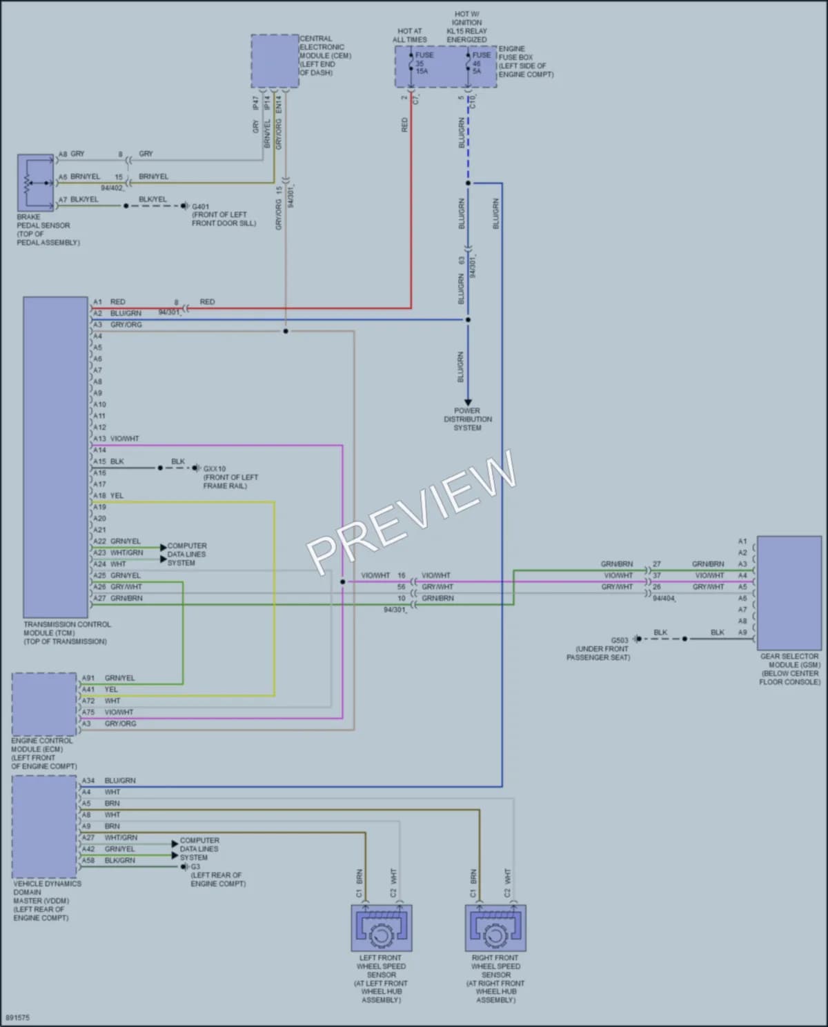 2021 Volvo S60PlugIn Transmission wiring diagram preview