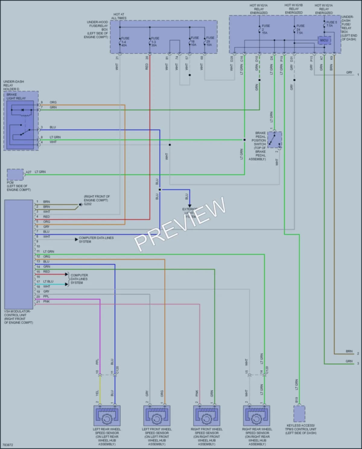 2022 Acura ILX Anti Lock Brakes wiring diagram preview