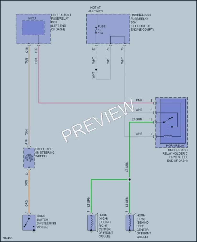 2022 Acura ILX Horn wiring diagram preview