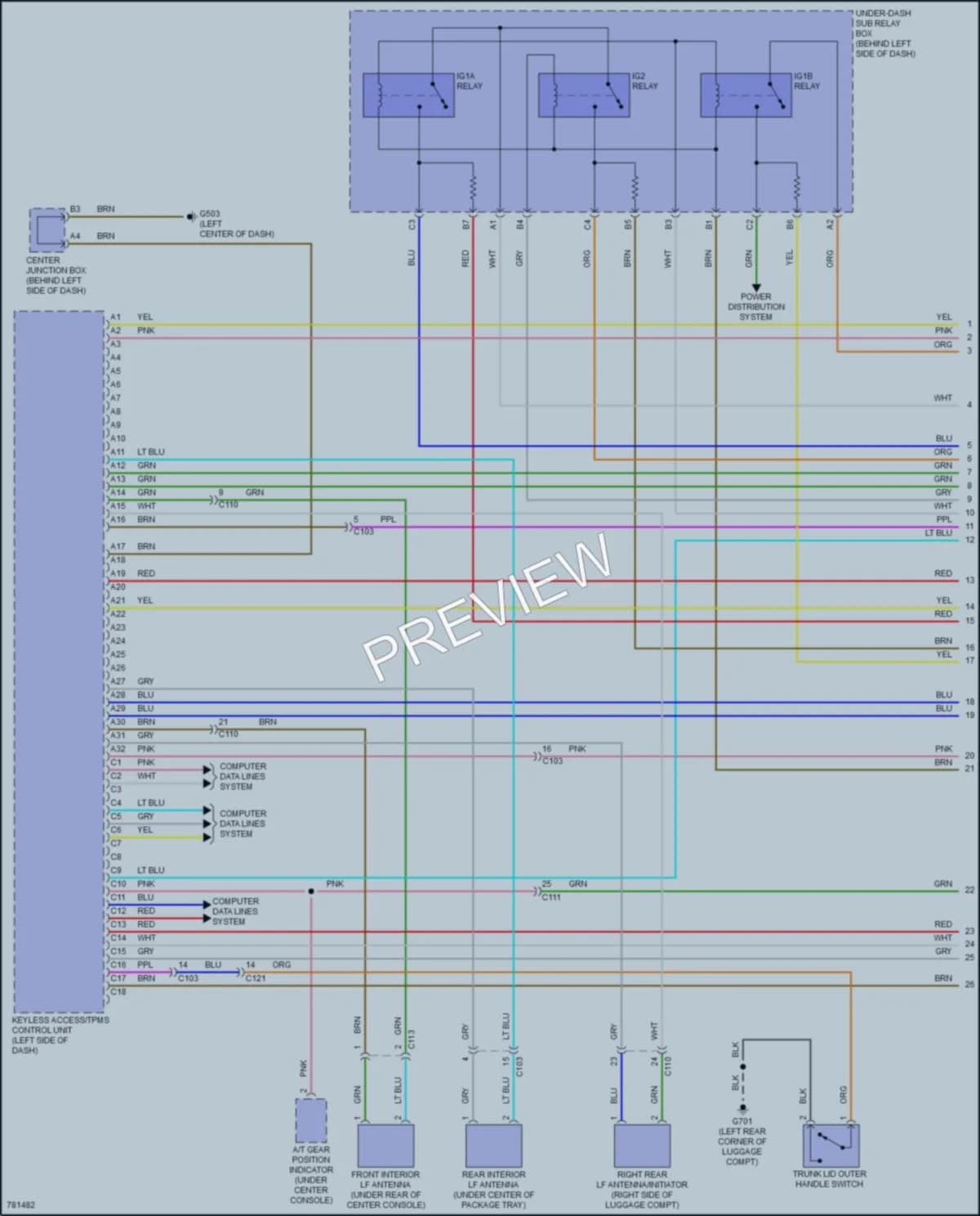 2022 Acura ILX Power Door Locks wiring diagram preview