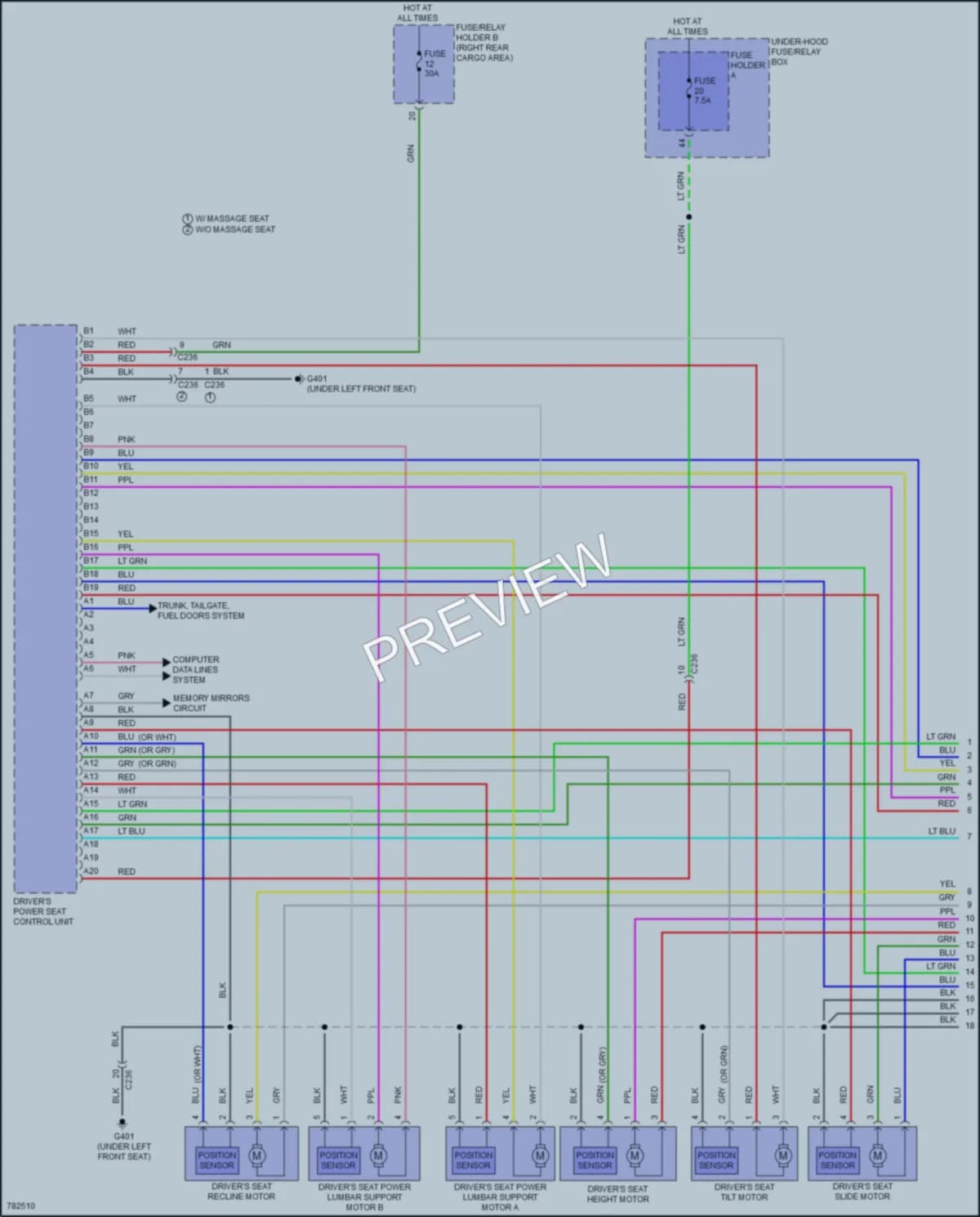 2022 Acura MDX Memory Systems wiring diagram preview