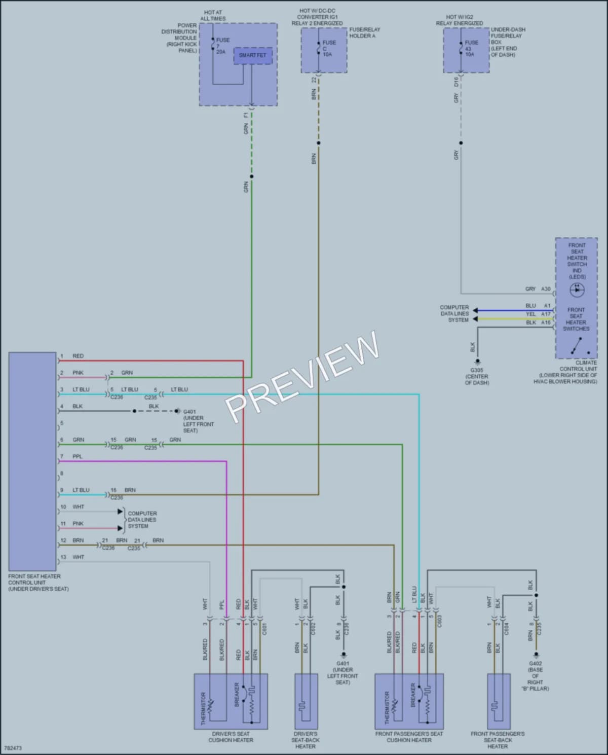 2022 Acura MDX Power Seats wiring diagram preview