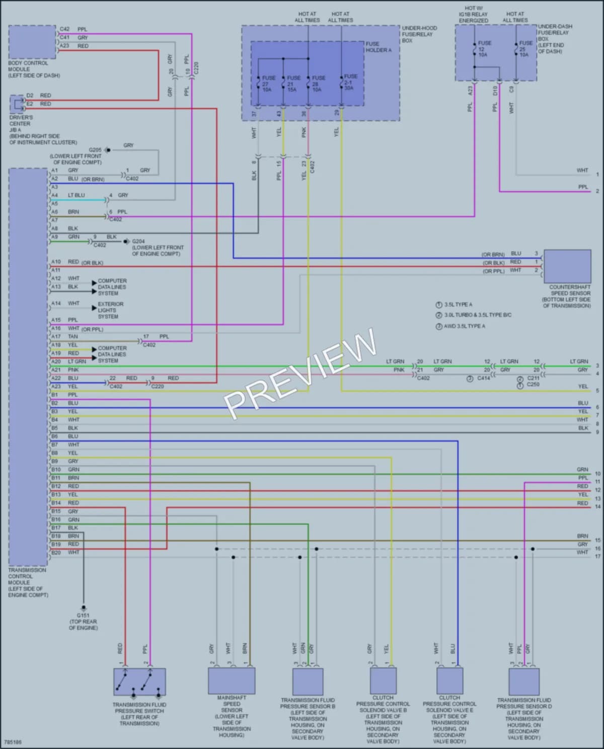 2022 Acura MDX Transmission wiring diagram preview