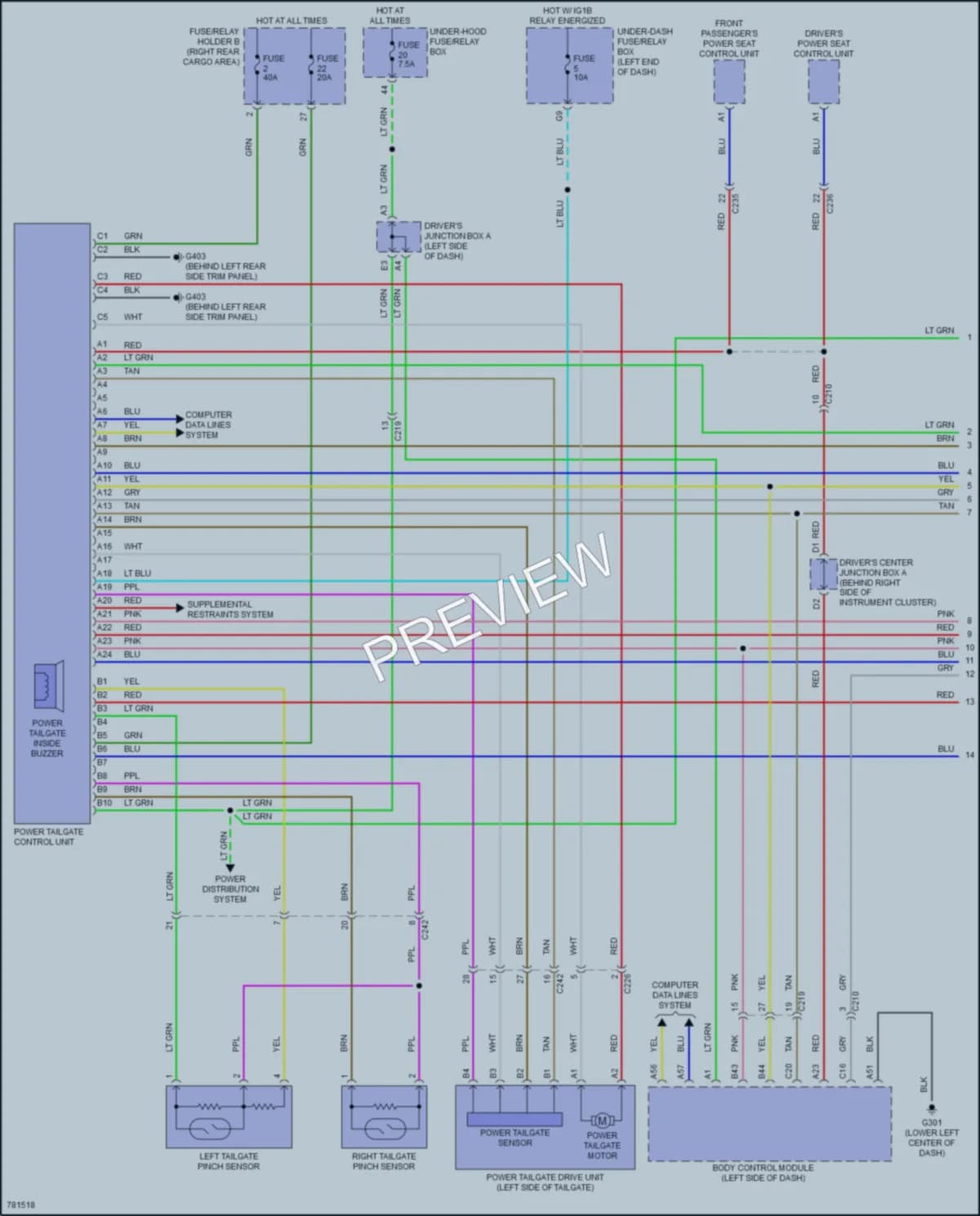 2022 Acura MDX Trunk Tailgate Fuel Door wiring diagram preview