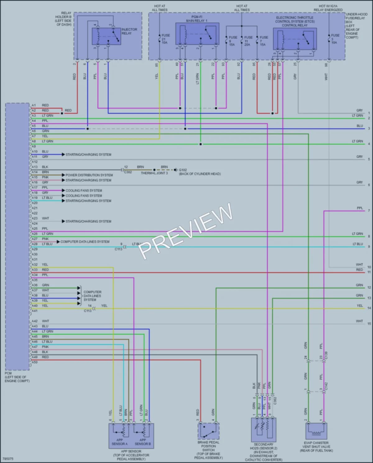 2022 Acura RDX Engine Performance wiring diagram preview