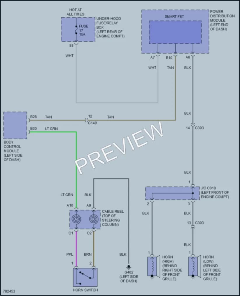 2022 Acura RDX Horn wiring diagram preview