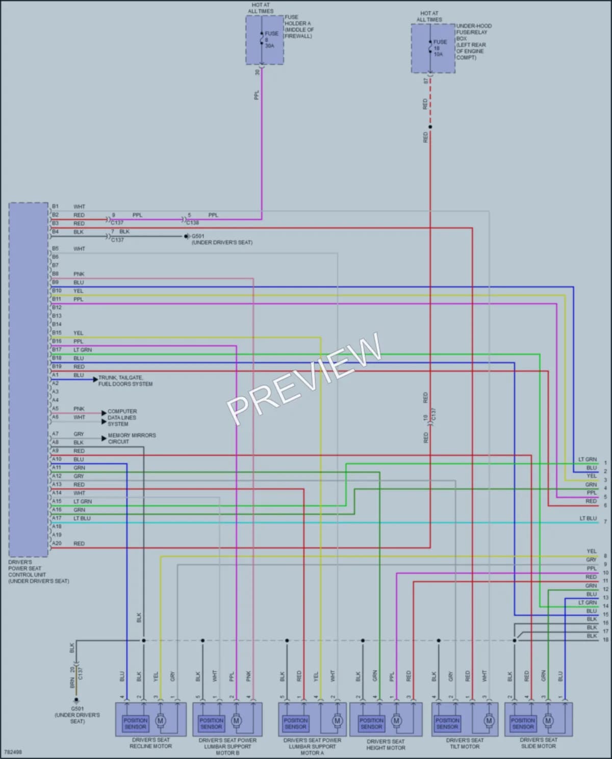 2022 Acura RDX Memory Systems wiring diagram preview