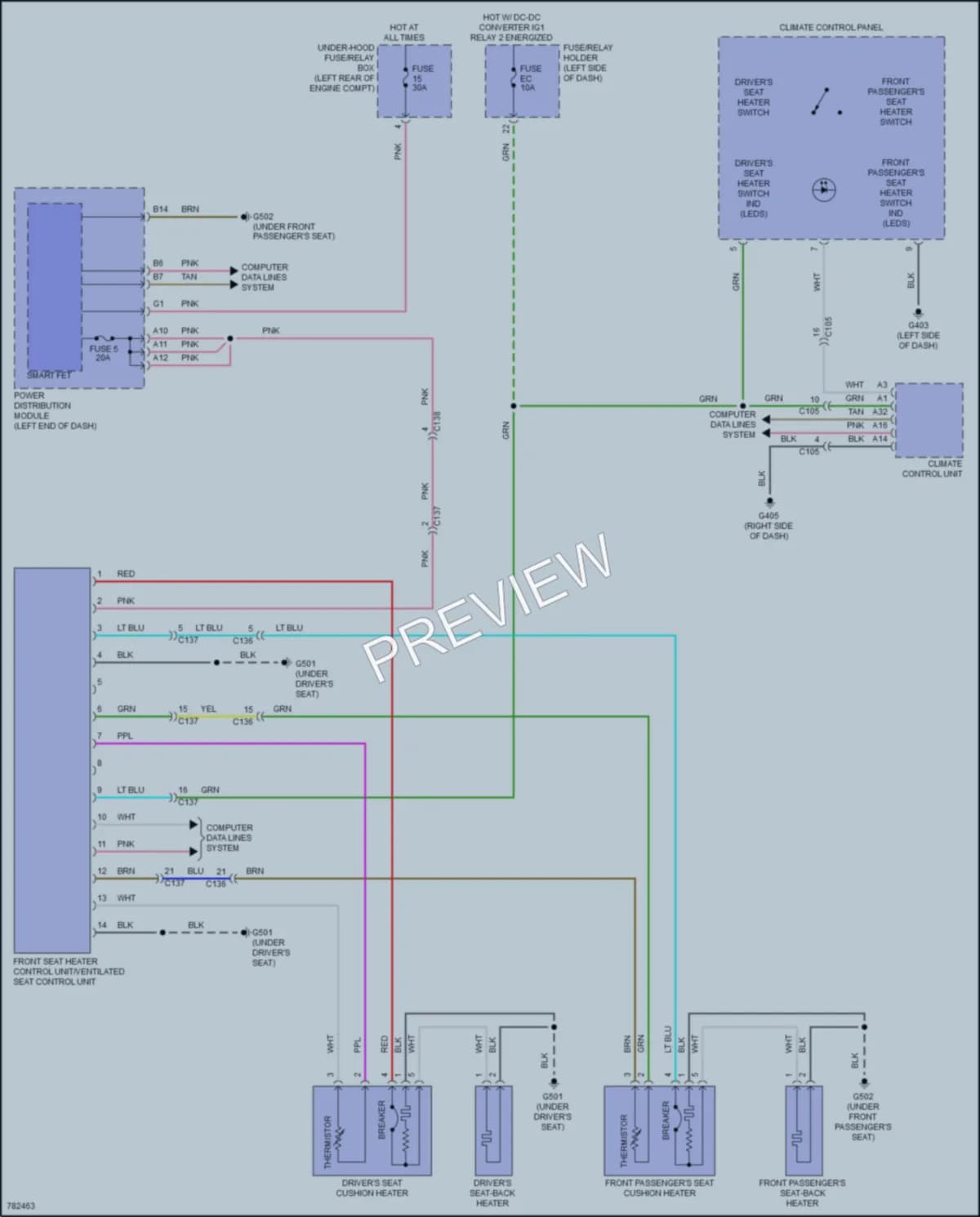 2022 Acura RDX Power Seats wiring diagram preview