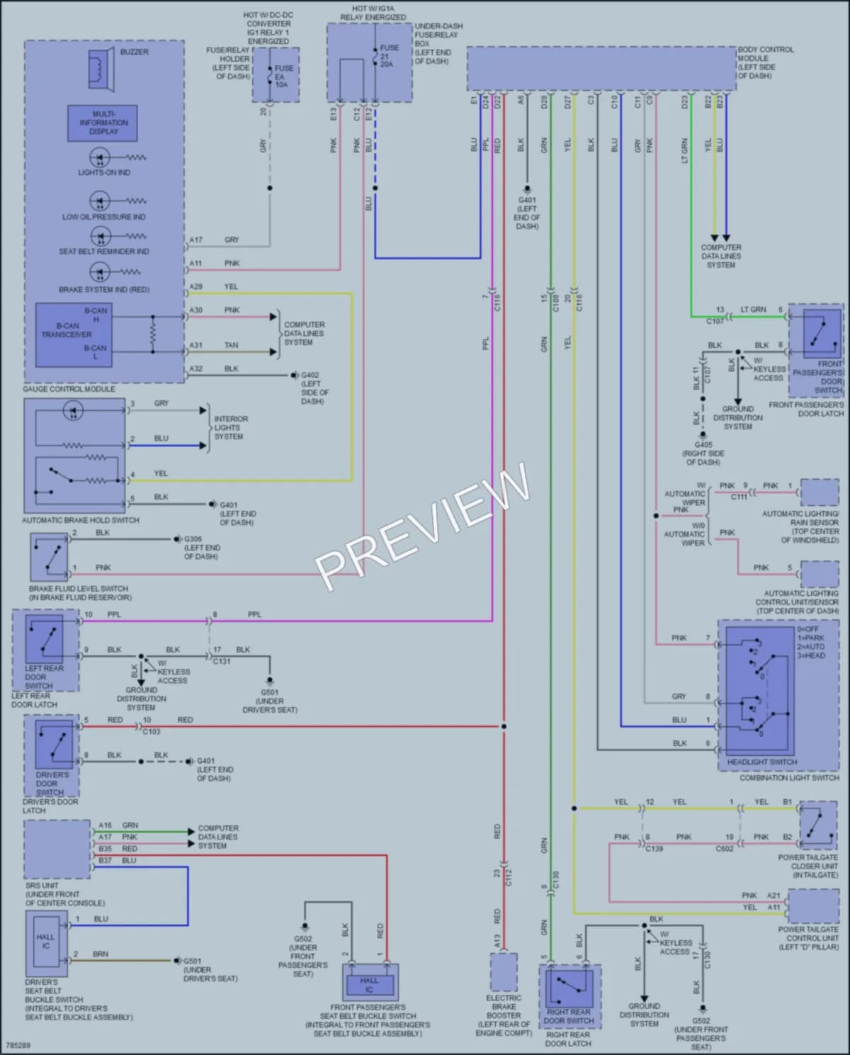 2022 Acura RDX Warning Systems wiring diagram preview