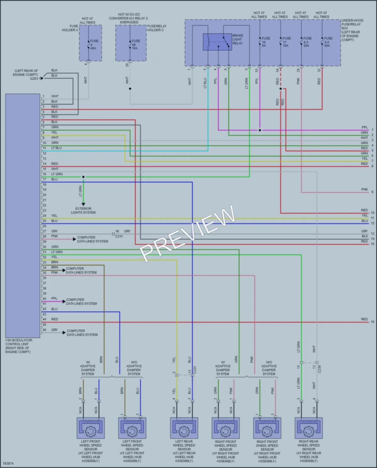 2022 Acura TLX Anti Lock Brakes wiring diagram preview