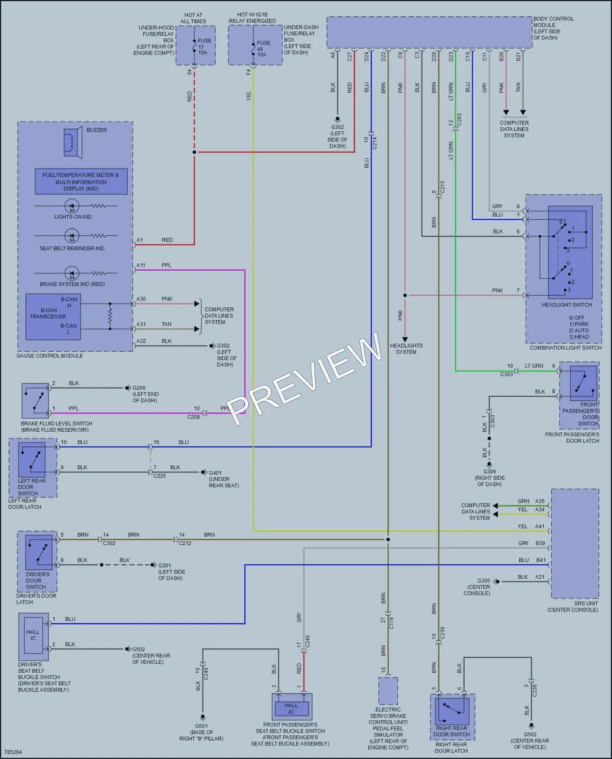 2022 Acura TLX Warning Systems wiring diagram preview