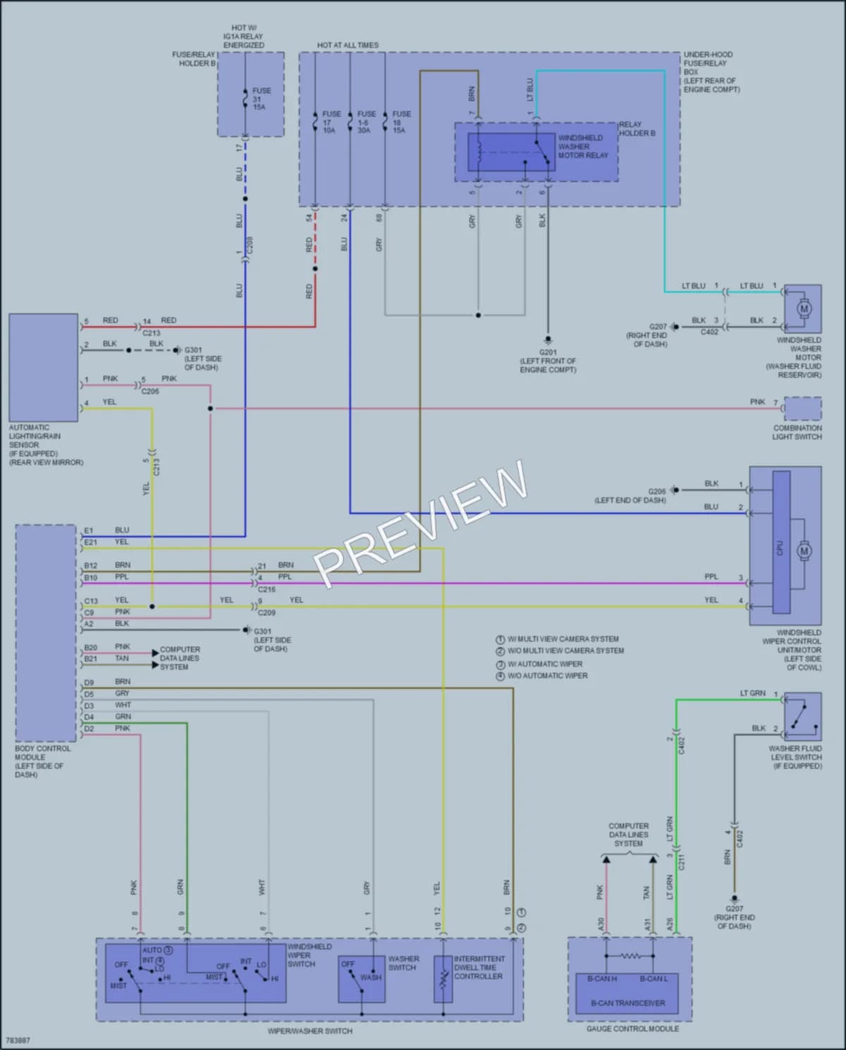 2022 Acura TLX Wiper Washer wiring diagram preview