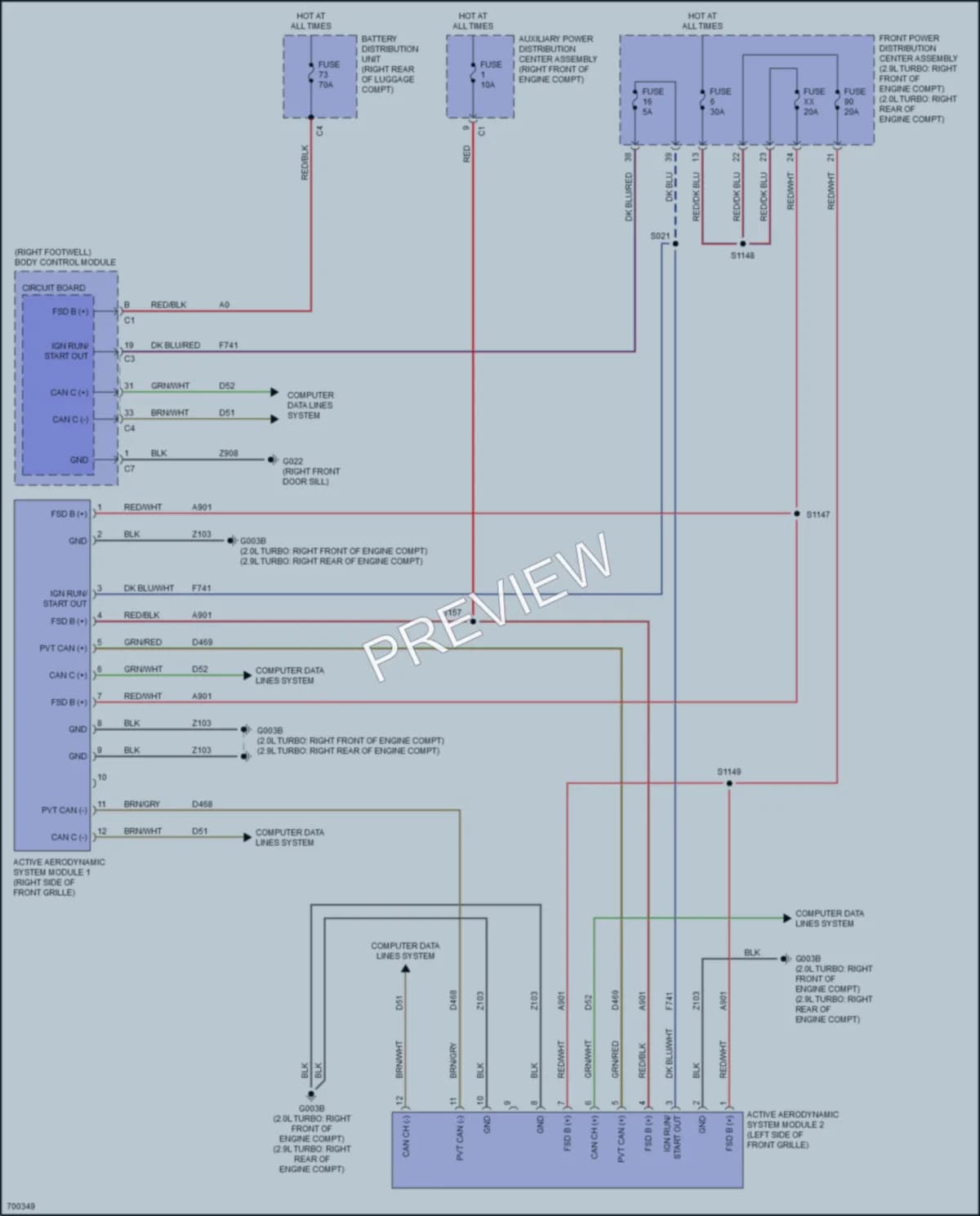 2022 AlfaRomeo Giulia Electronic Suspension wiring diagram preview