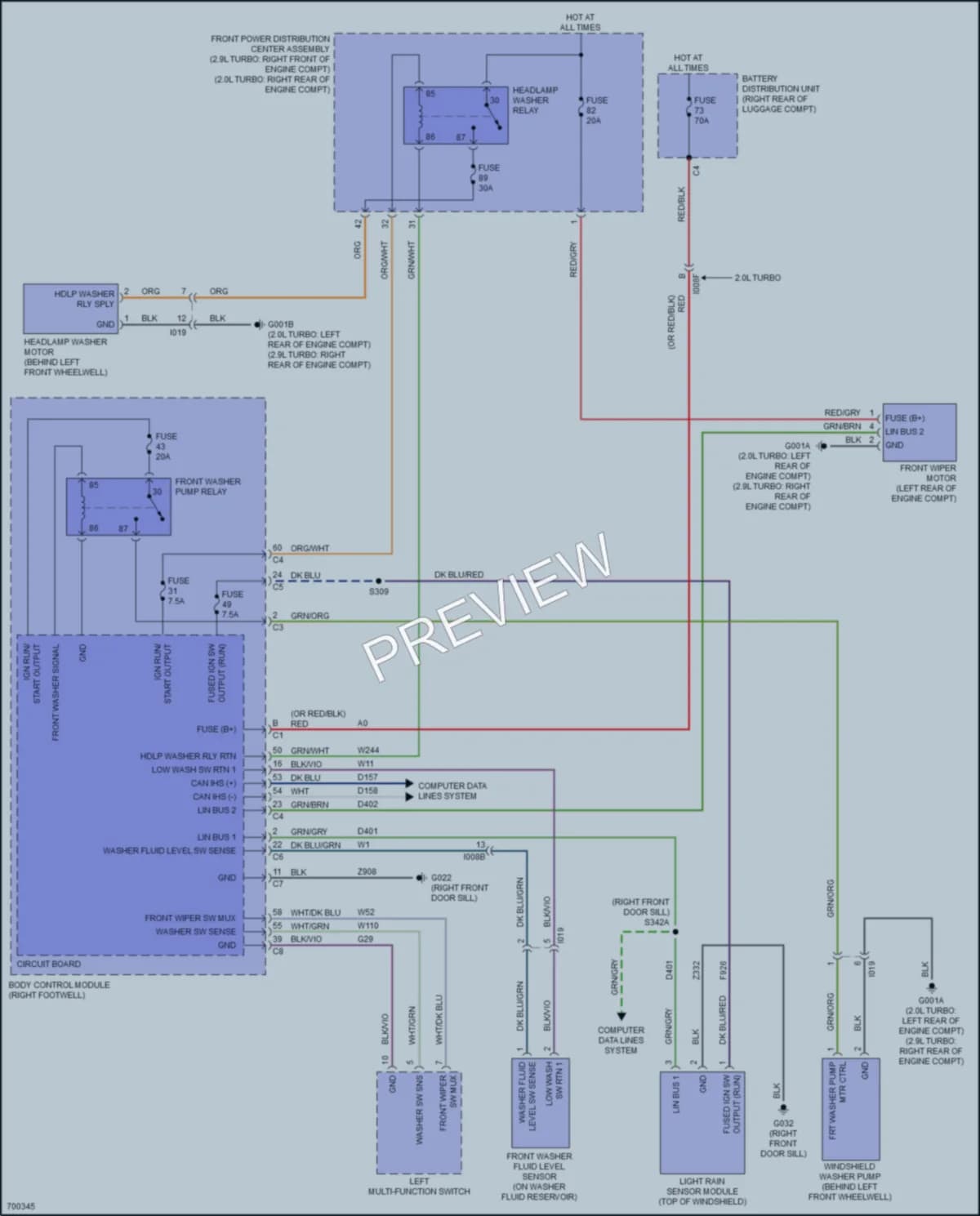 2022 AlfaRomeo Giulia Wiper Washer wiring diagram preview