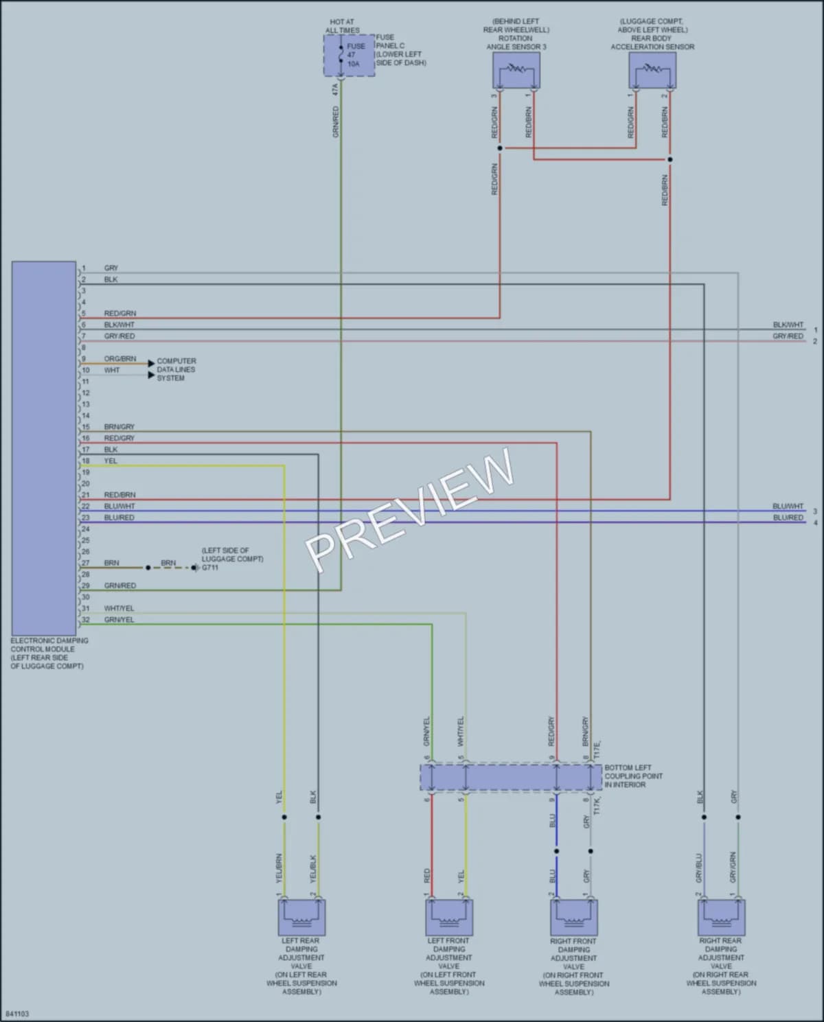 2022 Audi A3 Electronic Suspension wiring diagram preview