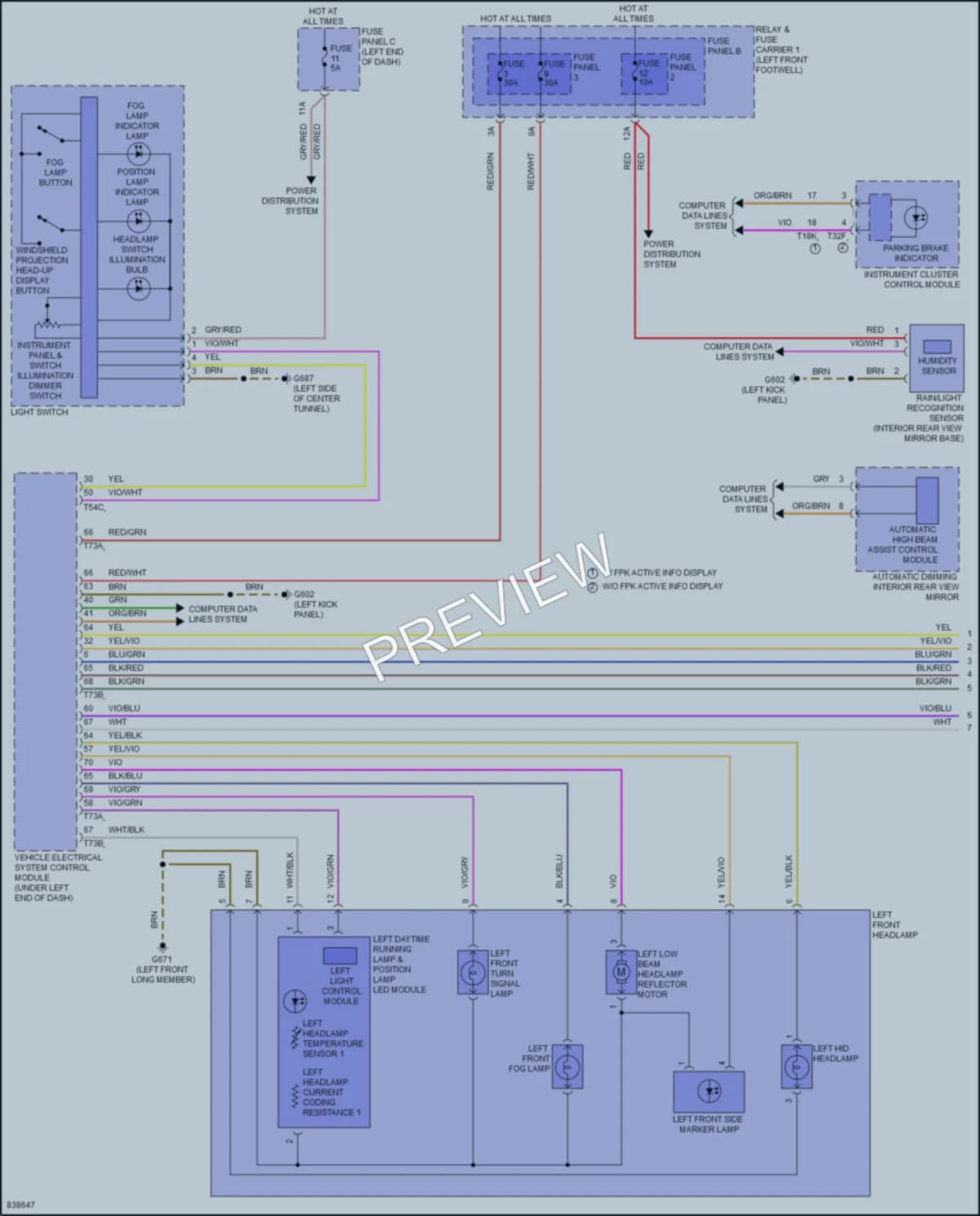 2022 Audi A4allroad Headlights wiring diagram preview
