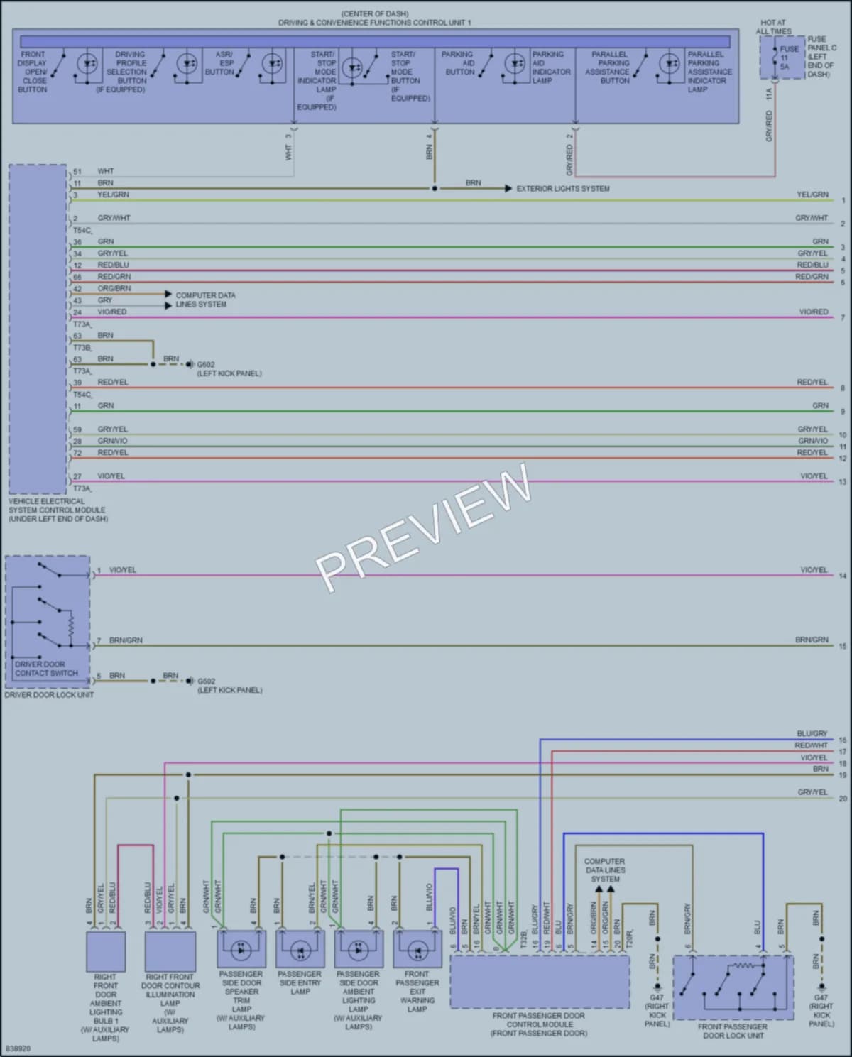 2022 Audi A4allroad Interior Lights wiring diagram preview