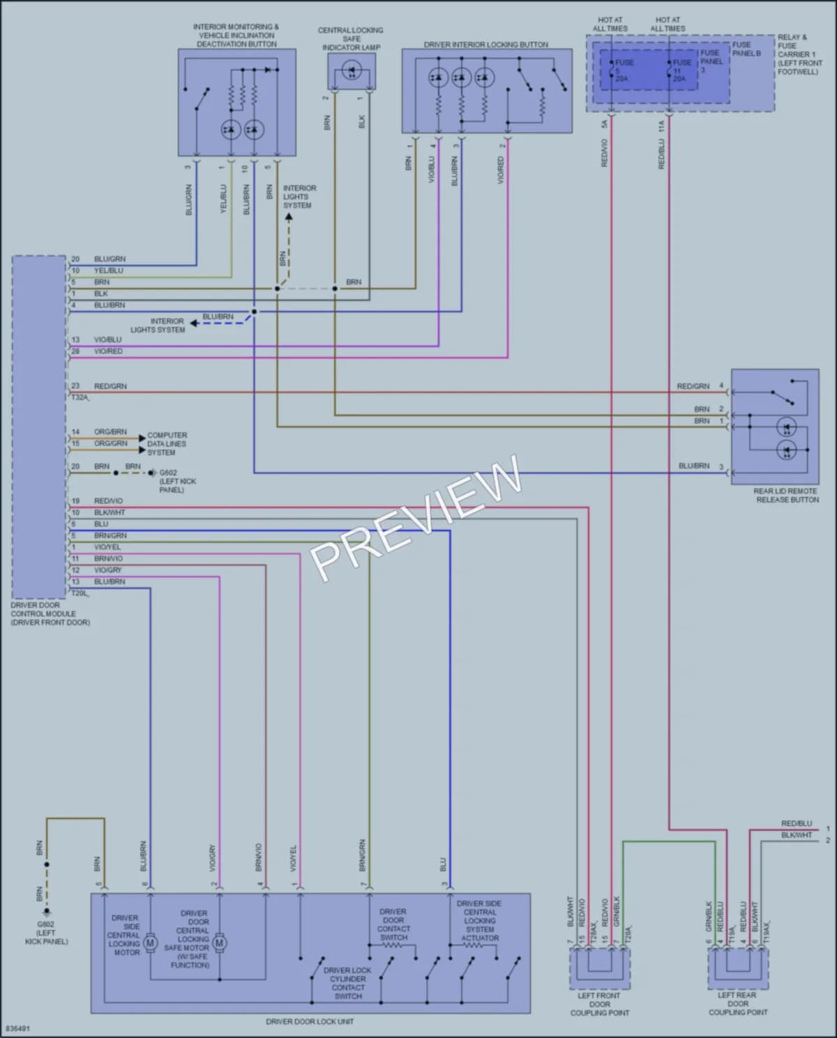 2022 Audi A4allroad Power Door Locks wiring diagram preview