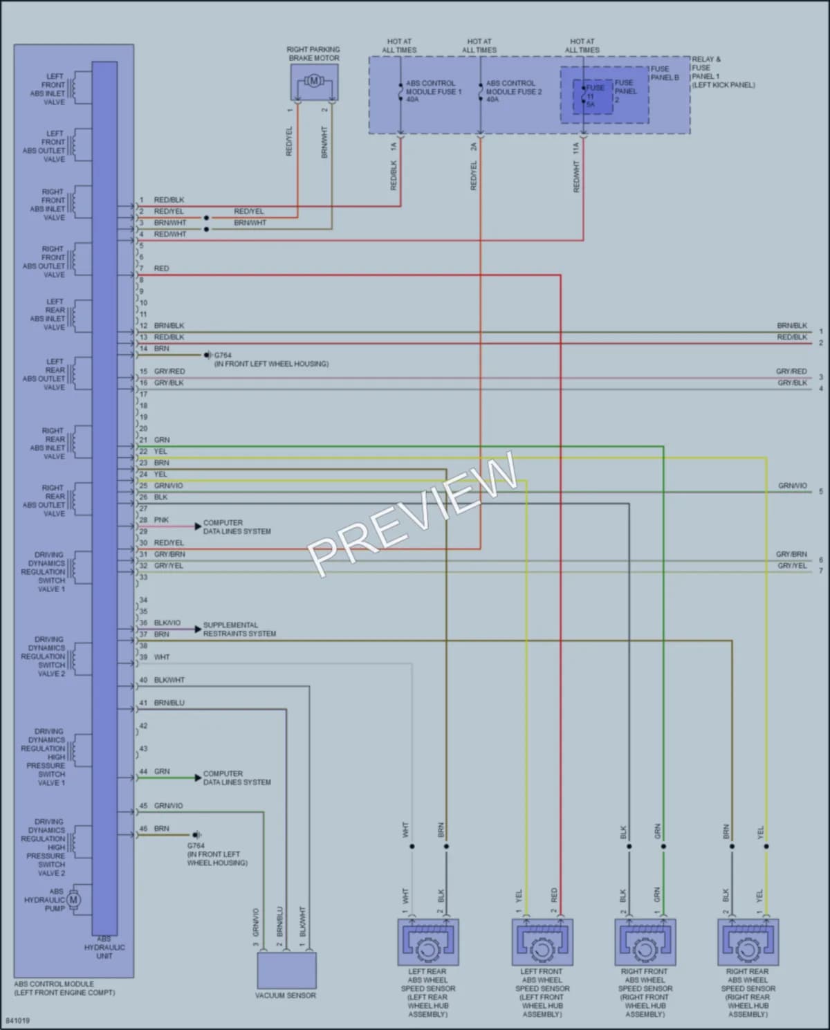 2022 Audi A5 Anti Lock Brakes wiring diagram preview