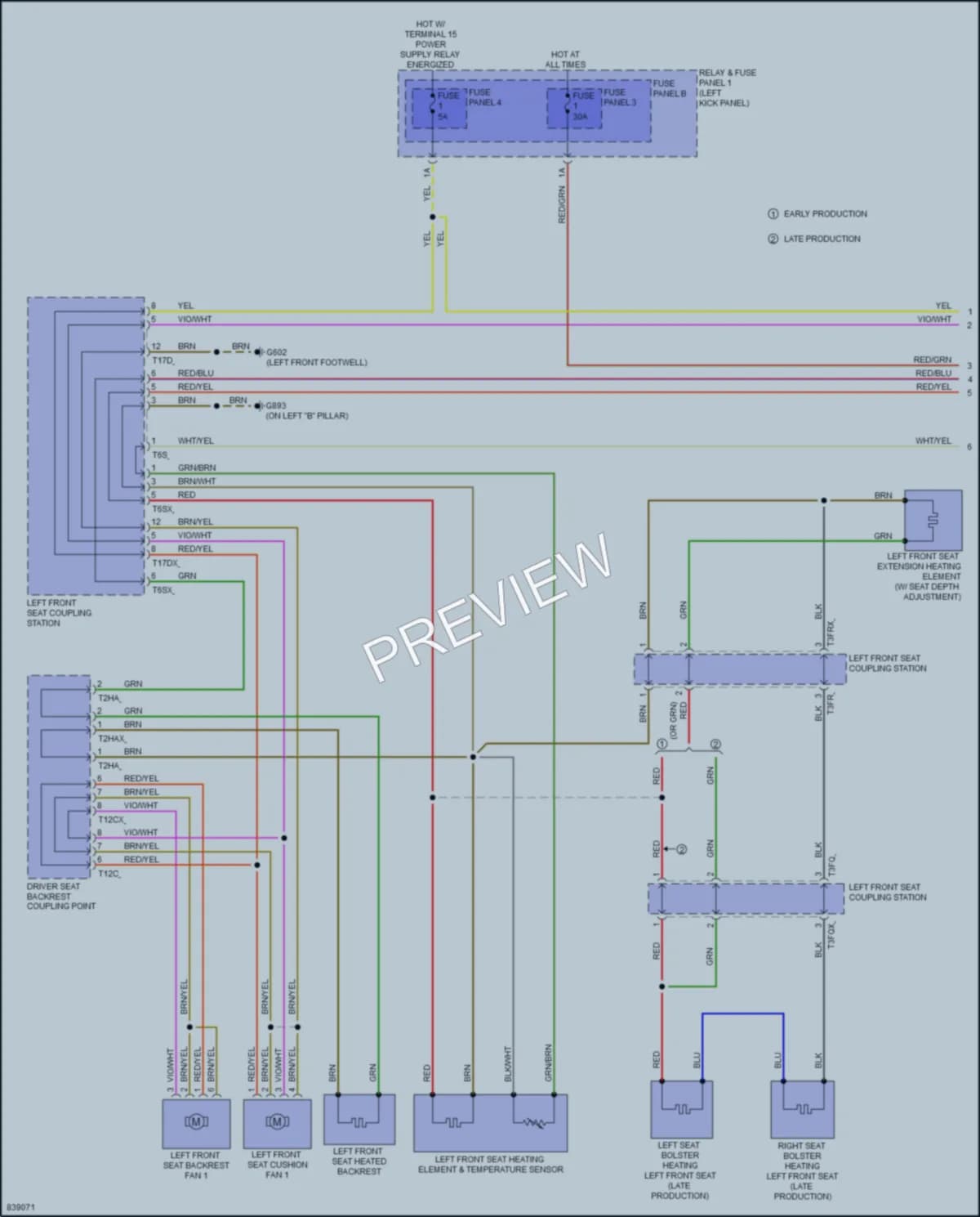 2022 Audi A5 Power Seats wiring diagram preview